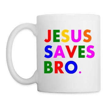 Jesus saves bro - Mug - white - Left