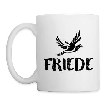 Friede - schwarz - Tasse - Weiß - Links