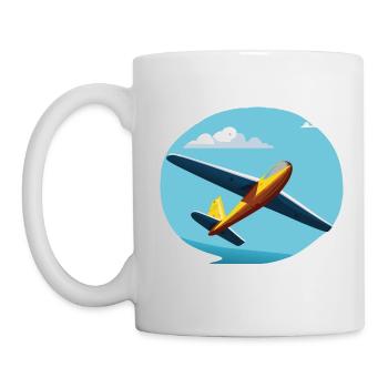 Planeur jaune - Mug blanc - blanc - Gauche
