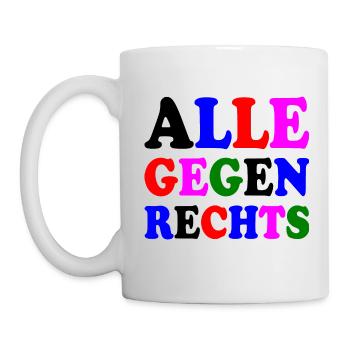 Alle gegen rechts - Tasse - Weiß - Links