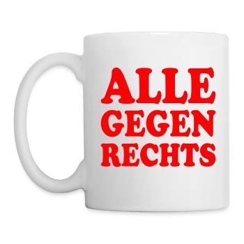 Alle gegen rechts - Tasse - Weiß - Links