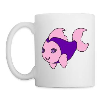 Kleiner süßer Fisch - Tasse - Weiß - Links