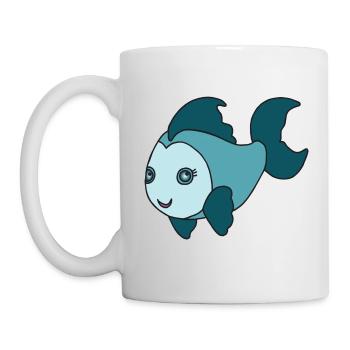 Kleiner süßer Fisch - Tasse - Weiß - Links