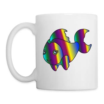 Kunterbunter Fisch - Tasse - Weiß - Links