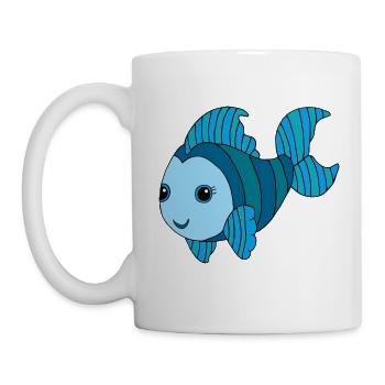 Bunter Fisch - Tasse - Weiß - Links