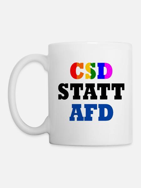Csd statt afd - Tasse - Weiß
