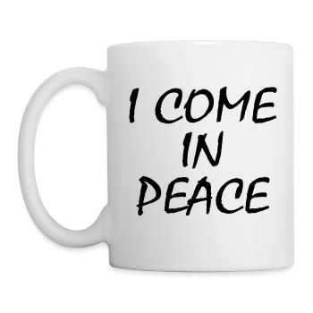i come in peace im peace couple - Mug - white - Left