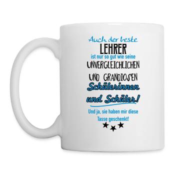 Bester Lehrer Tasse - Tasse - Weiß - Links