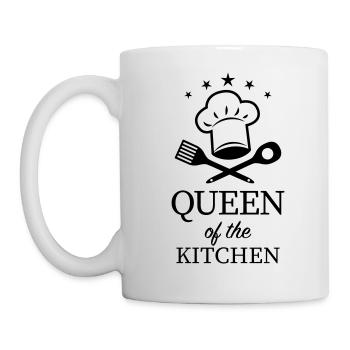 14 Queen of the Kitchen Kochmütze Kochlöffel - Tasse - Weiß - Links