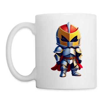 Cute knight in comic book style - Mug - white - Left