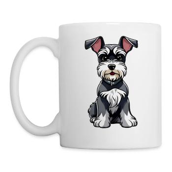Cute little schnauzer dog - Mug - white - Left