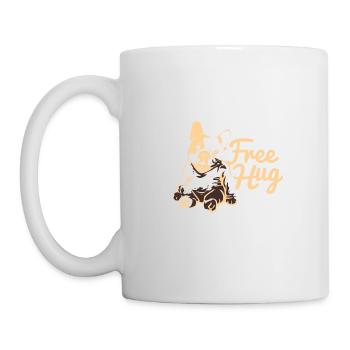 Umarmung Bulldogge - Tasse - Weiß - Links