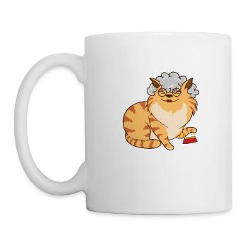 Chat Grand-mère - Mug blanc - blanc - Gauche