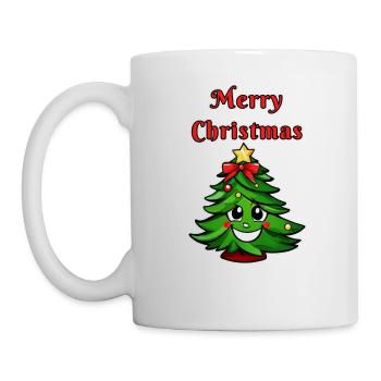 Mignon Joyeux Noël Sapin de Noël - Mug blanc - blanc - Gauche