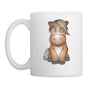 Super süßes Pony - Tasse - Weiß - Links