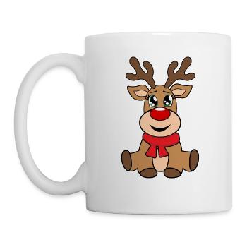 Reindeer sweet Christmas Rudolph Nose Christmassy - Mug - white - Left