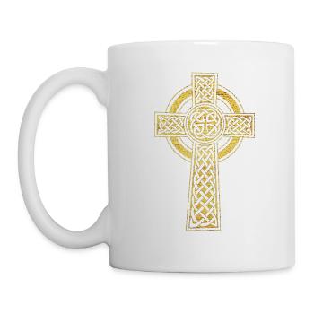 Celtic Cross Symbol of Balance and Protection - Mug - white - Left
