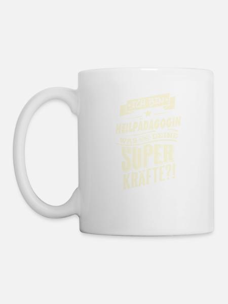Superkräfte Heilpädagogin RAHMENLOS Geschenk - Tasse - Weiß