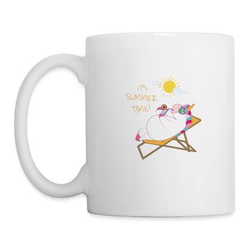 Unicorn relaxing at the beach / Einhorn - Mug - white - Left