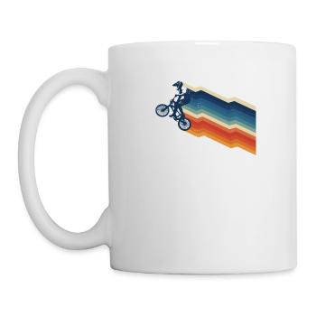 Vintage Zig Zag stries BMX en difficulté - Mug blanc - blanc - Gauche