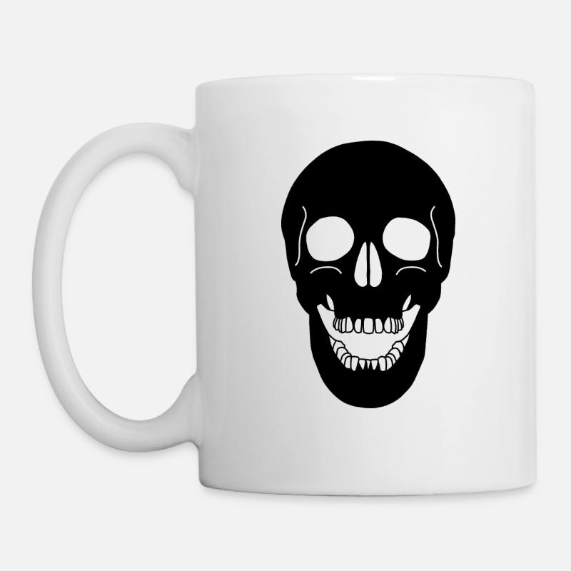 Crâne crânien noir - Mug blanc - blanc