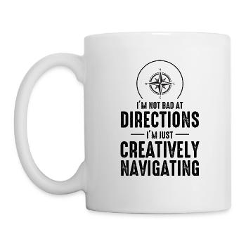 Naviguer de manière créative Directions SIG Humour Boussole - Mug blanc - blanc - Gauche