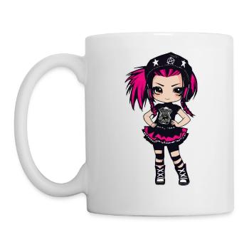 Fille punk gothique cool - Mug blanc - blanc - Gauche