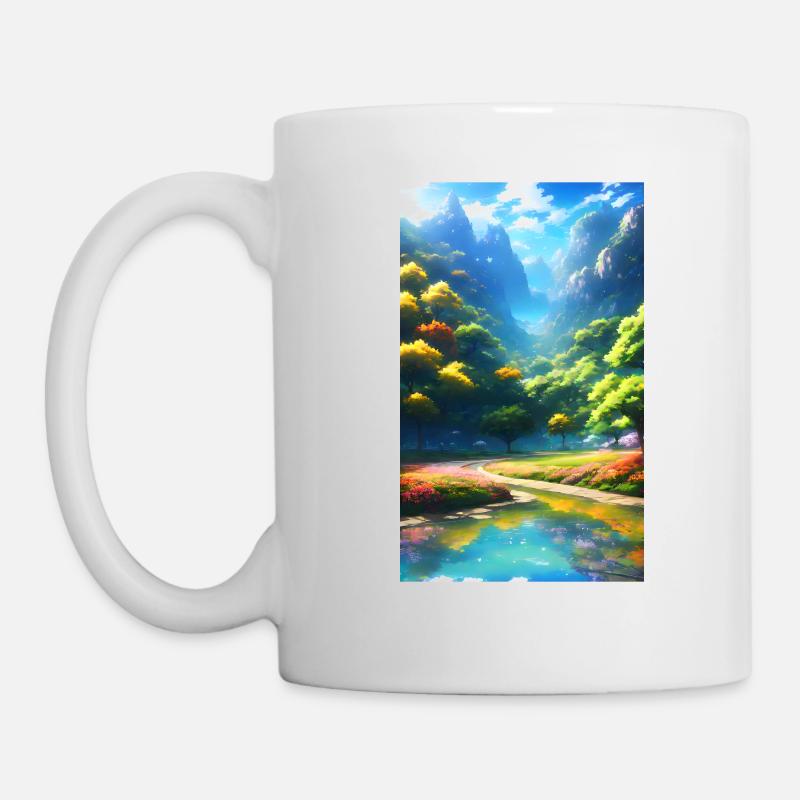 Serene Anime nature landscape - Mug - white