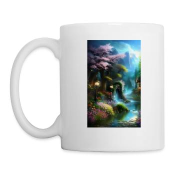 Ätherisches Fantasiehaus in der Natur - Tasse - Weiß - Links