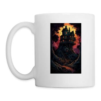 Étrange et mystérieuse cabane dans les arbres effrayante - Mug blanc - blanc - Gauche