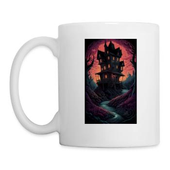 Creepy & spooky horror home - Mug - white - Left
