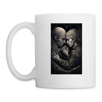 Elderly love in a grim time - Mug - white - Left