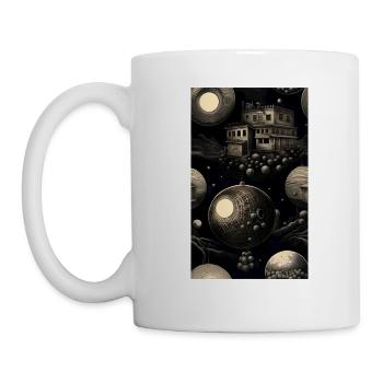 Maison géométrique sombre et abstraite - Mug blanc - blanc - Gauche