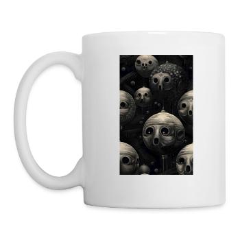Grey sphere faces - Mug - white - Left