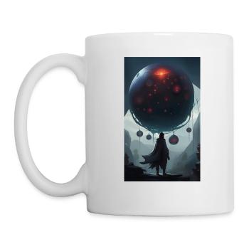 Dystopian world of machines & spheres - Mug - white - Left