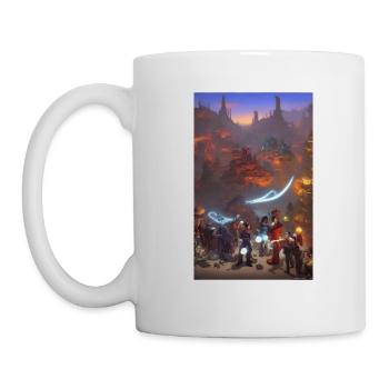Surrealistic family landscape scene - Mug - white - Left