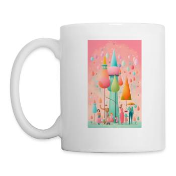 Famille de formes colorées - Mug blanc - blanc - Gauche