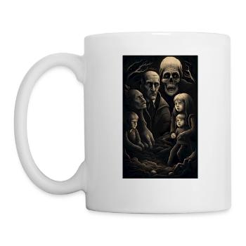 La famille de l’horreur à travers le temps et le temps - Mug blanc - blanc - Gauche