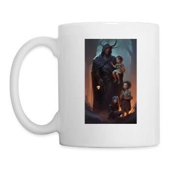Scène de père de garde de fantaisie médiévale - Mug blanc - blanc - Gauche