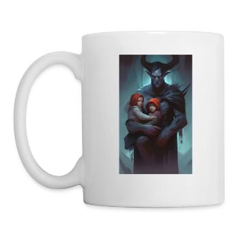 Dunkles Monster Kind Wächter - Tasse - Weiß - Links