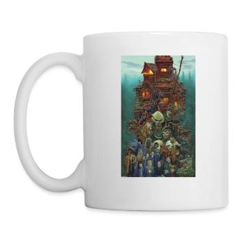 Représentation abstraite du paysage familial cauchemardesque - Mug blanc - blanc - Gauche