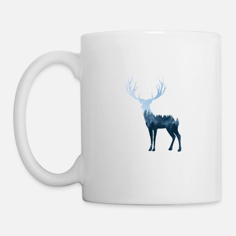Hirsch Wald - Tasse - Weiß