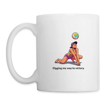 Beachvolleyball-Spieler - Tasse - Weiß - Links