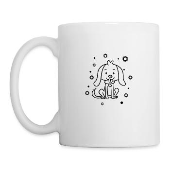 kleiner süßer Baby Hund - Tasse - Weiß - Links