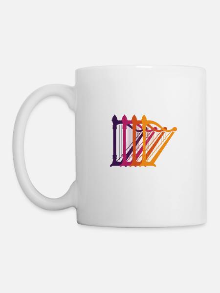 Retro Harfe Instrument - Tasse - Weiß
