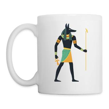 Anubis Egypt Hieroglyphics Graphic Old Dog - Mug - white - Left