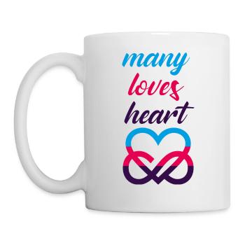 MANY LOVES HEART Polyamorie Liebe Herz - Tasse - Weiß - Links