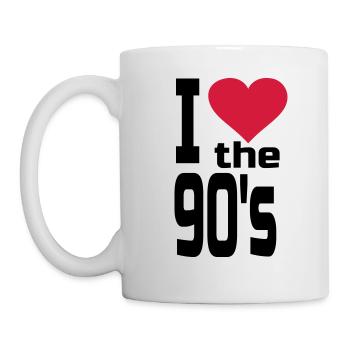 I love the 90's heart 90s fan 90s music - Mug - white - Left