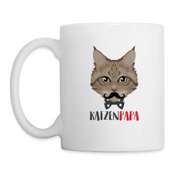 Katzen Papa / Vater - Tasse - Weiß - Links