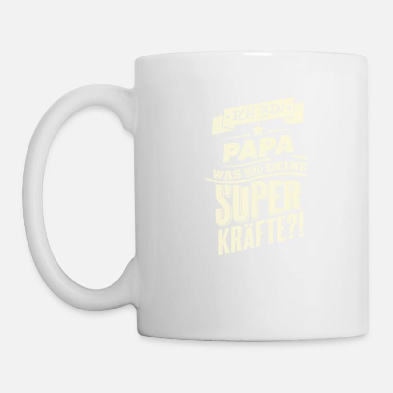 Superkraefte Papa Geburtstag RAHMENLOS Geschenk - Tasse - Weiß
